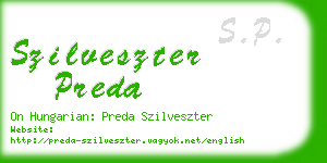 szilveszter preda business card